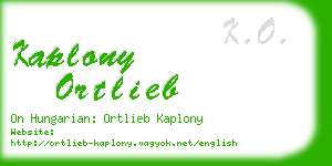 kaplony ortlieb business card